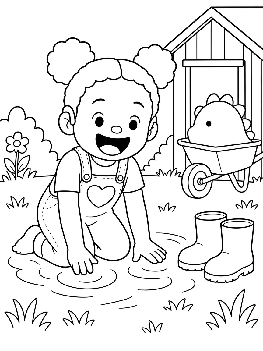 Colouring page for Where's Rumble?, medium level